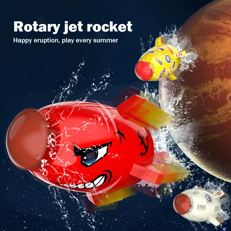 Space Jet Sprinkler Flying Water Launcher – Spinning Outdoor STEM Bath Toy for Kids
