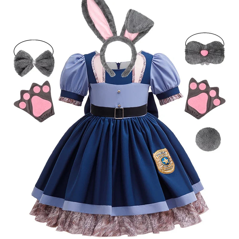 Girls Judy Hopps Bunny Police Costume Dress – Zootopia Outfit