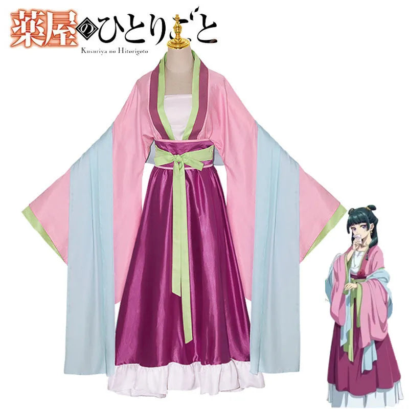 Maomao Anime Cosplay Costume – Pink Dress Outfit Set