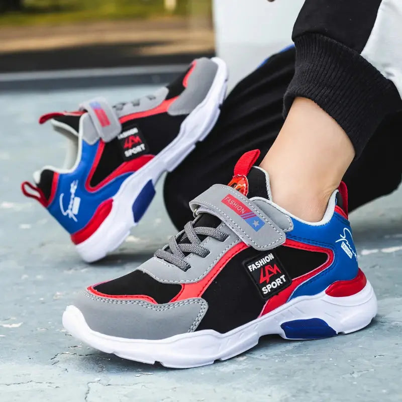 Kids' Air-Mesh Hook-and-Loop Sneakers