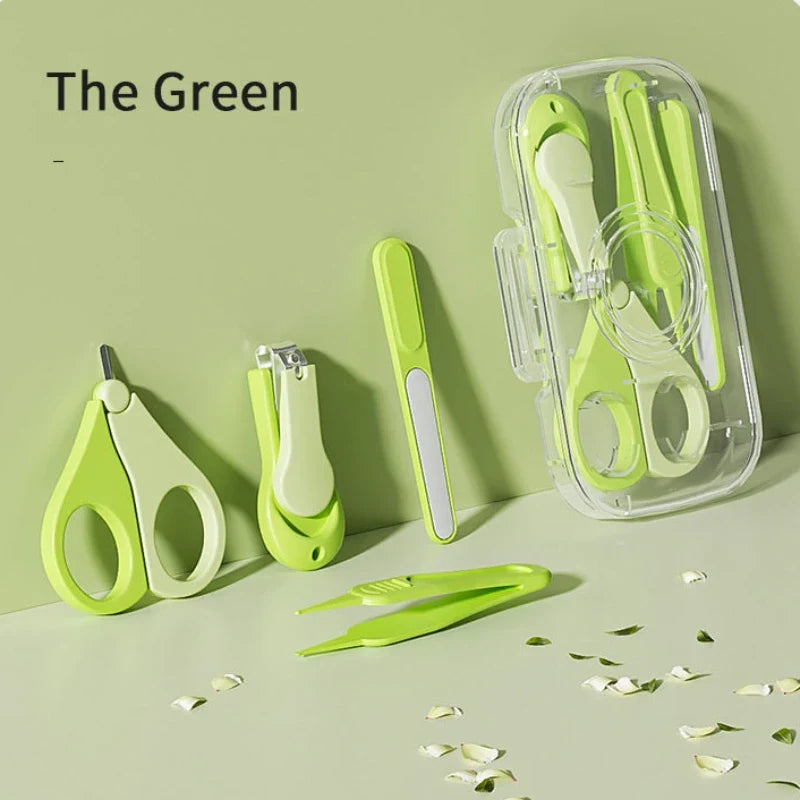 4PCS Baby Nail Trimmer Set – Health Care Kit with Infant Finger Trimmer, Scissors, Nail Clippers, and Storage Box
