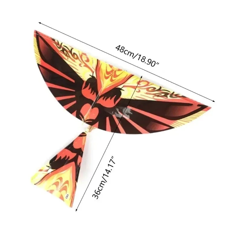 5pcs/Set Kids Fun Biomimetic Birds Kites – Elastic Rubber Band Powered Flying Toys, Outdoor Sport, 48x36cm, Children’s Yard Game