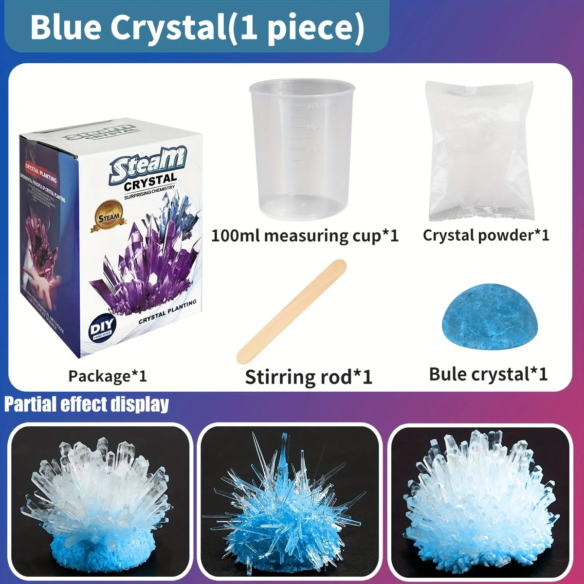 Crystal Growing Science Kit | DIY Educational STEM Toy for Kids