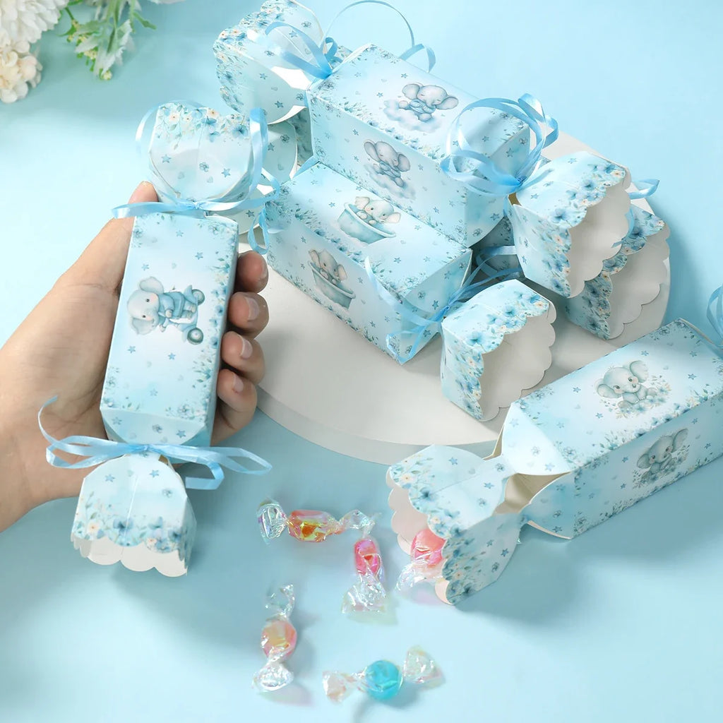 Baby Elephant Candy Box Gift Box Favor Box Birthday Party Decor Kids Boy Girl Birthday Party Supplies Favors Baby Shower Decor
