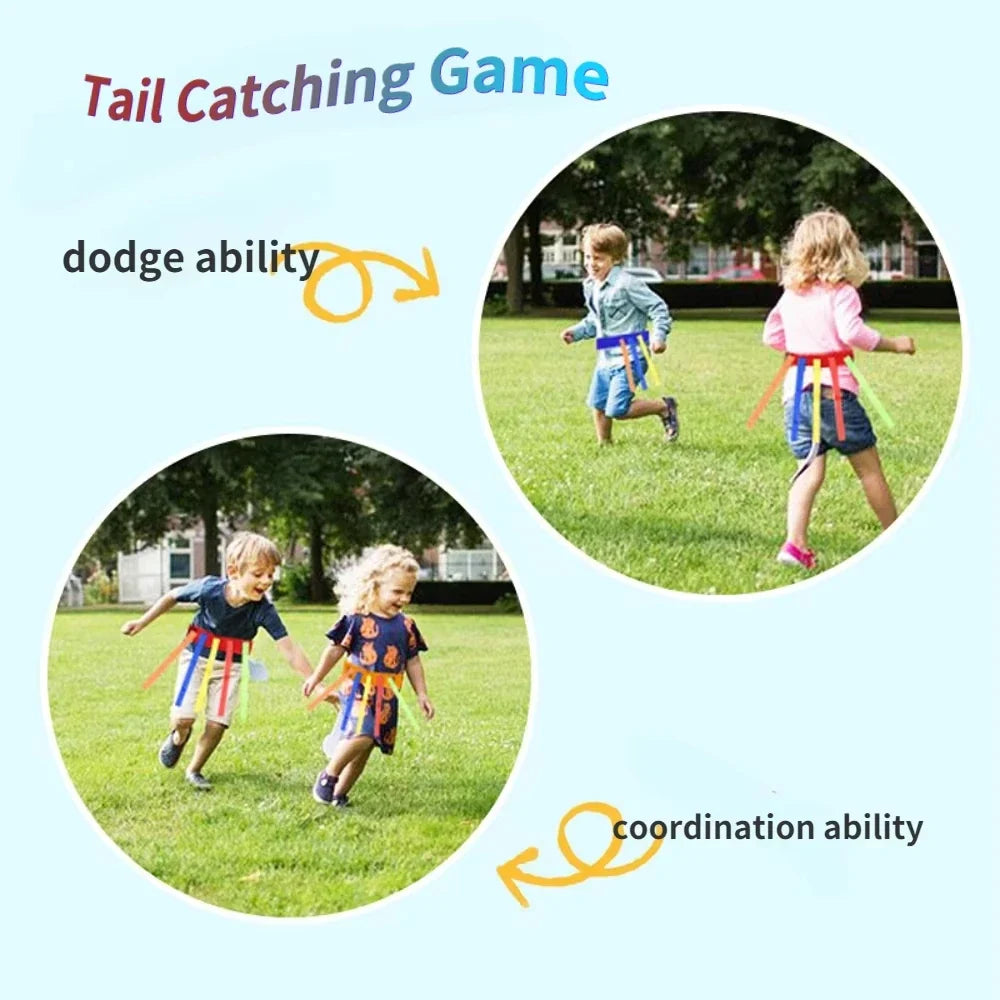 Children’s Outdoor Catching Tail Belt – Teamwork Training Toy for Kindergarten Kids, Fun Game Equipment