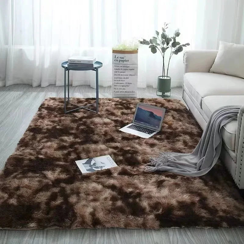 VIKAMA Minimalist Solid Color Shaggy Rug Fluffy and Soft Living Room Sofa Coffee Table Rug Nursery Floor Mat Home Decor