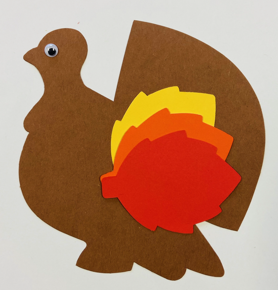 SHAPES ETC. Thanksgiving Turkey Small Assorted Color Cut-Outs - 3in