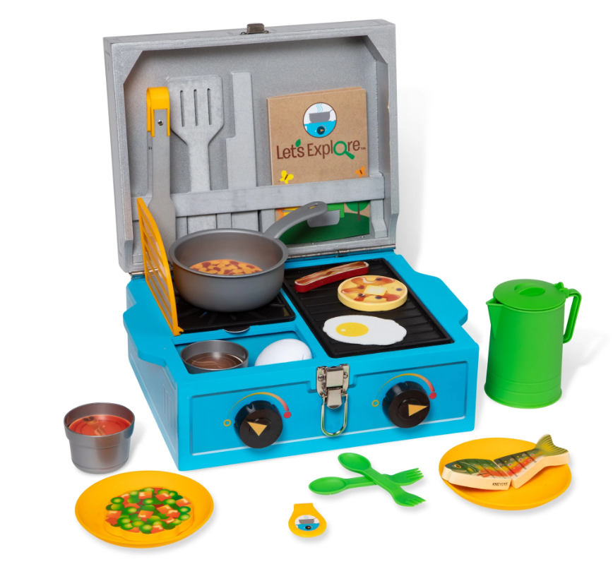 Let's Explore Wooden Camp Stove Play Set
