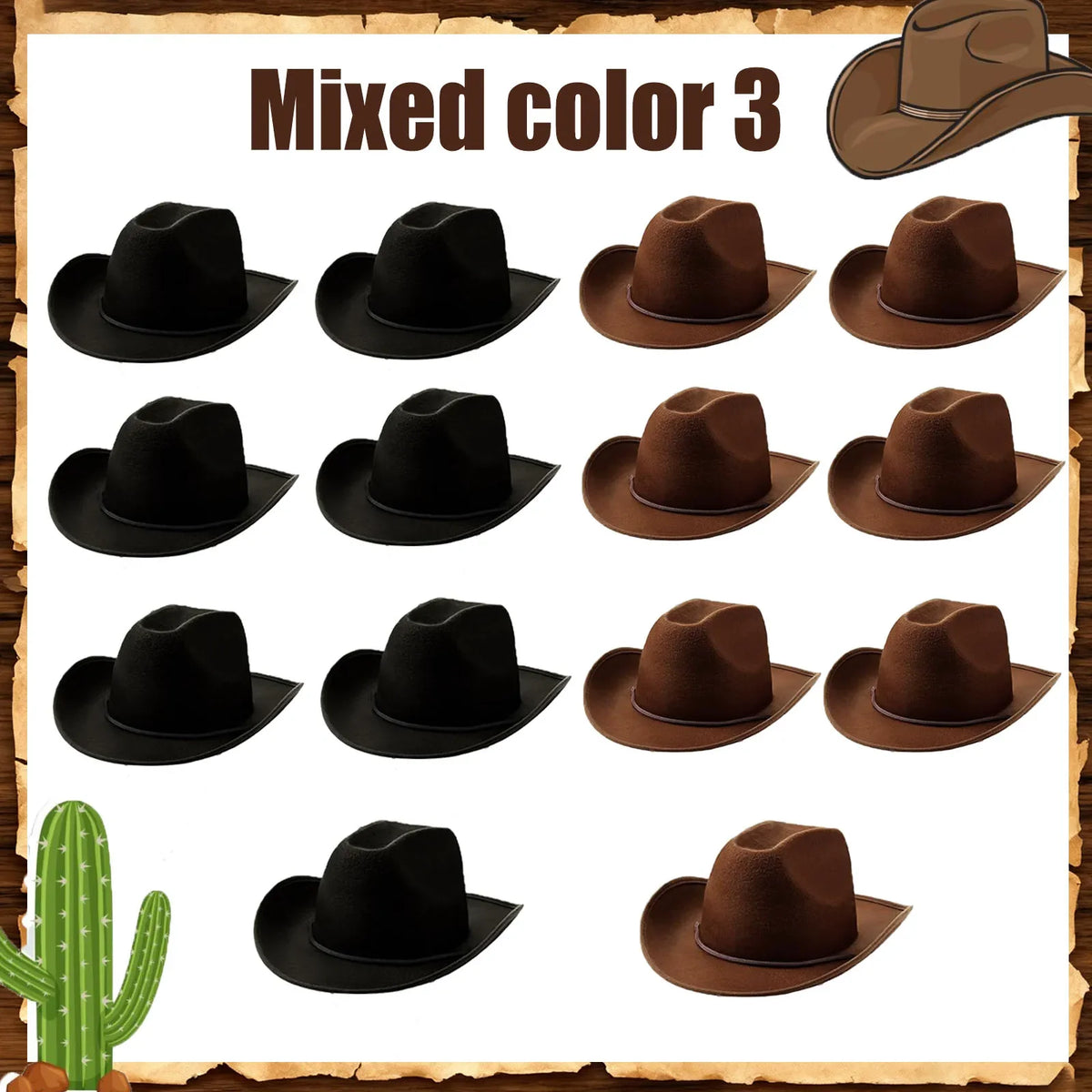 6-32Set Kids Western Cowboy Hats with Bandanas Cowboy Party Hats for Birthday Party Cosplay Costume Party Western Party Favors