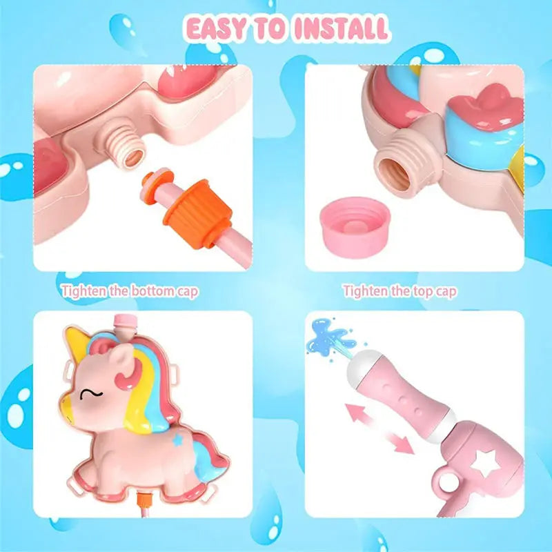 2000ML Kids Cartoon Backpack Water Gun for Summer Outdoor Play