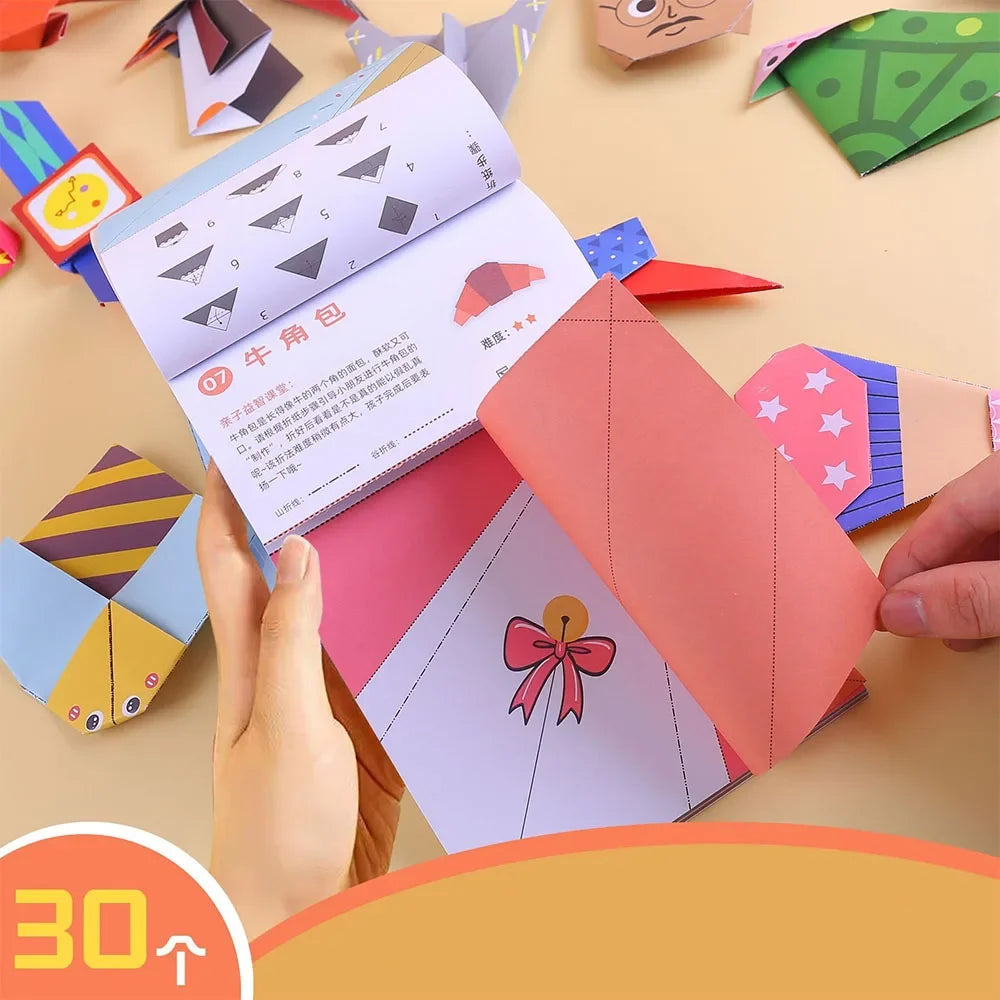 Origami Kit with 30/108 Sheets Origami Paper and Guiding Book – DIY Art Craft Project Supplies for Beginners and Kids