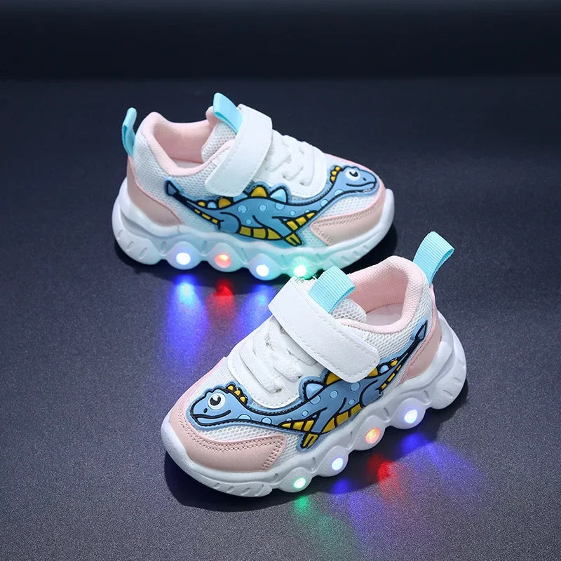 Kids' Dinosaur Light-Up Mesh Sneakers