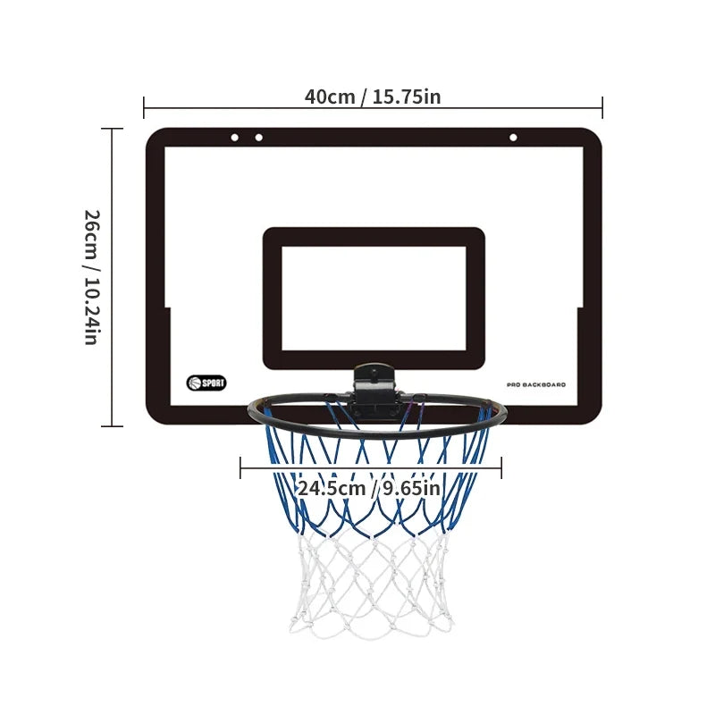Wall Mounted Foldable Kids Basketball Hoop Set with Ball