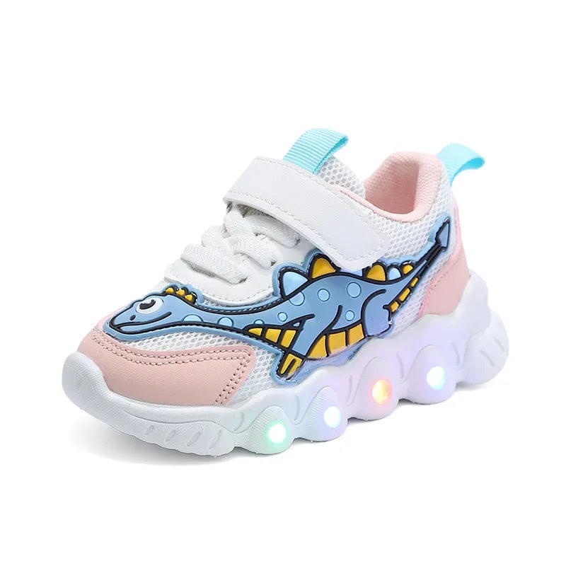 Kids' Dinosaur Light-Up Mesh Sneakers
