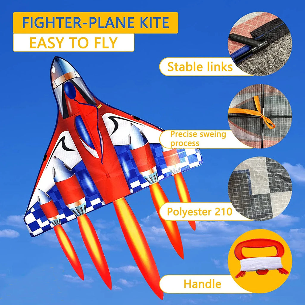 Outdoor Fun Sports Plane Kite – with Handle and Line, Good Flying, for Kids and Adults