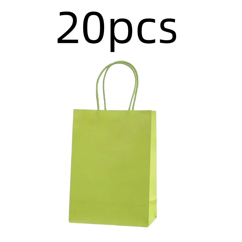 10PCS Colorful Kraft Paper Gift Bags – Handheld Candy & Party Favor Bags for Wedding, Birthday & Party Decorations