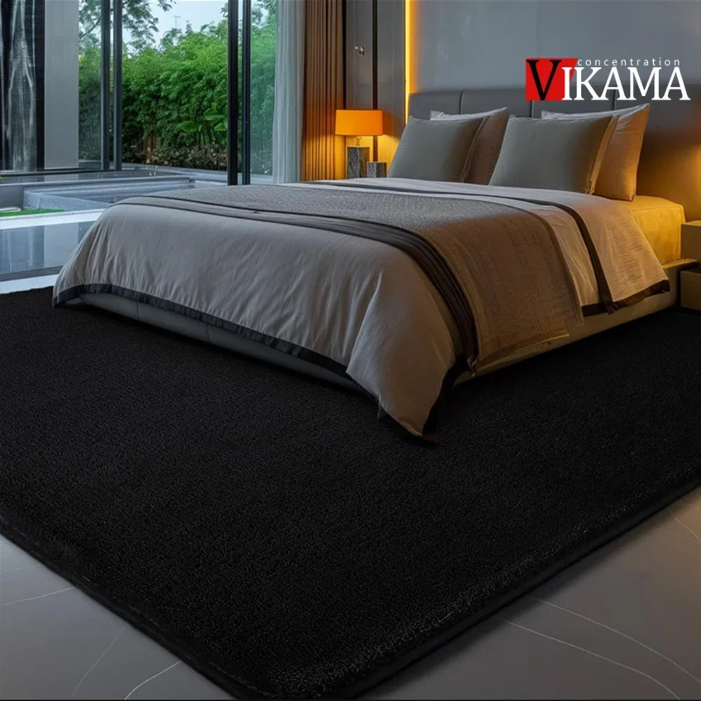 VIKAMA Minimalist Solid Color Shaggy Rug Fluffy and Soft Living Room Sofa Coffee Table Rug Nursery Floor Mat Home Decor