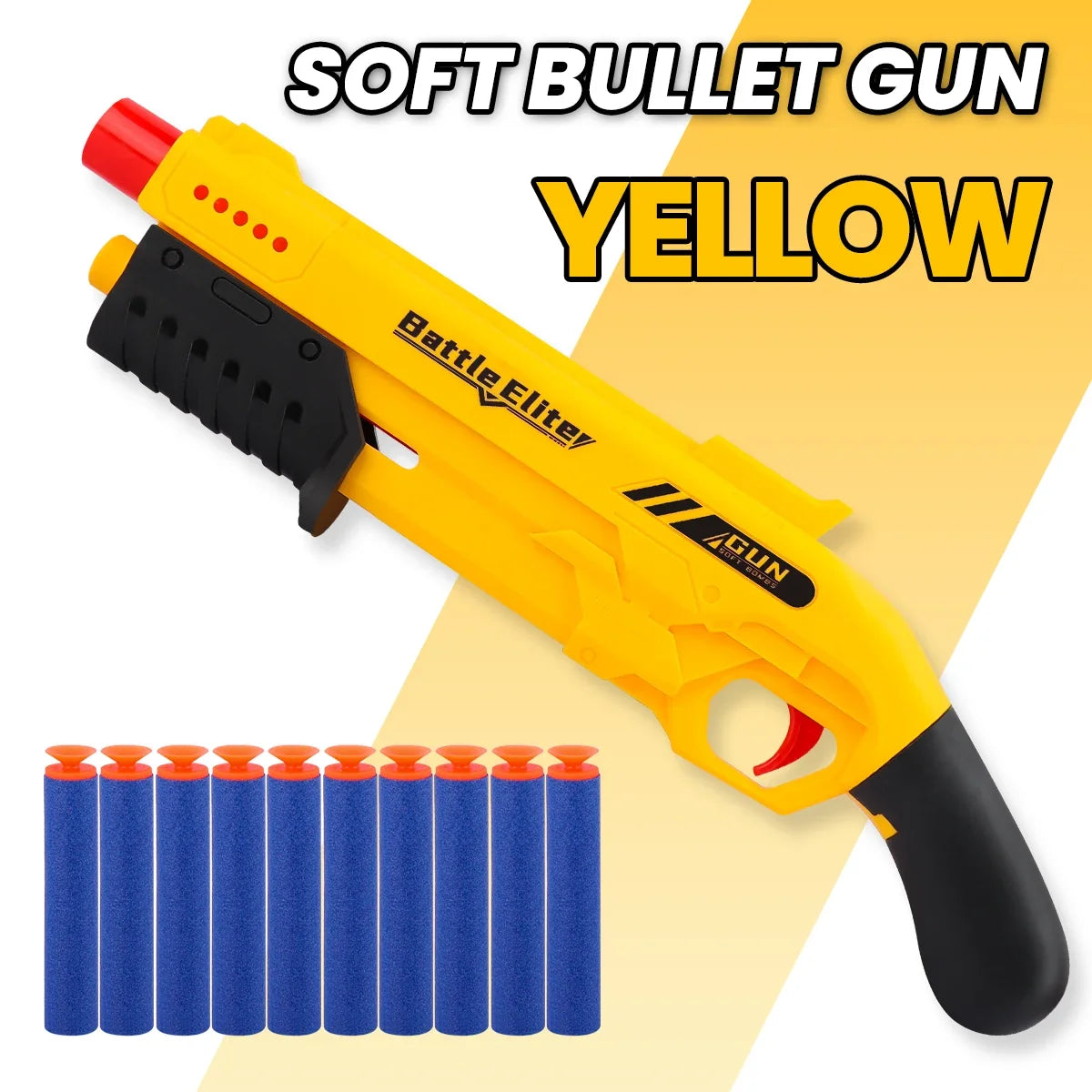 New Outdoor Kids Soft Bullet Blaster Manual Foam Dart Launcher Battle Toy Gun with Safe Ammo Multi-Color Options for Children's