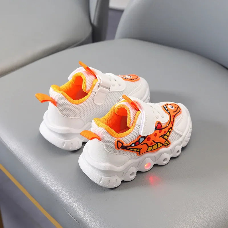 Kids' Dinosaur Light-Up Mesh Sneakers