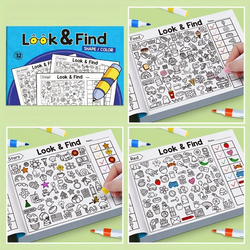 Look and Find Activity Book for Kids | Hidden Objects Coloring Book for Focus and Early Education