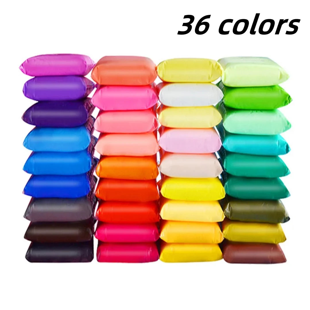 36-Color Ultra Light Air Dry Modeling Clay Kit for Kids, Super Soft DIY Space Mud Craft Set with 3 Tools