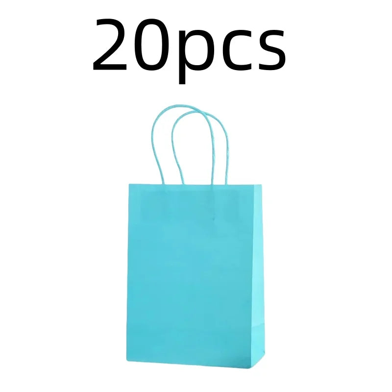 10PCS Colorful Kraft Paper Gift Bags – Handheld Candy & Party Favor Bags for Wedding, Birthday & Party Decorations