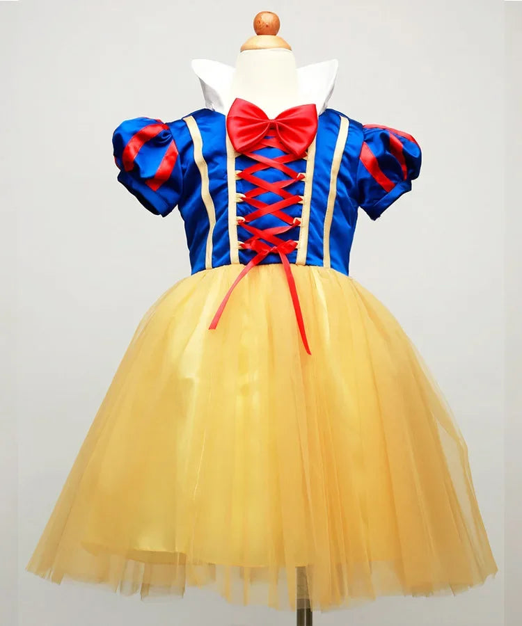 Kids Snow White Princess Costume Dress with Cape