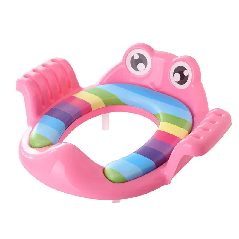 Baby Potty Training Seat with Adjustable Step Stool Ladder - Comfortable Cartoon Toilet Trainer for Toddlers