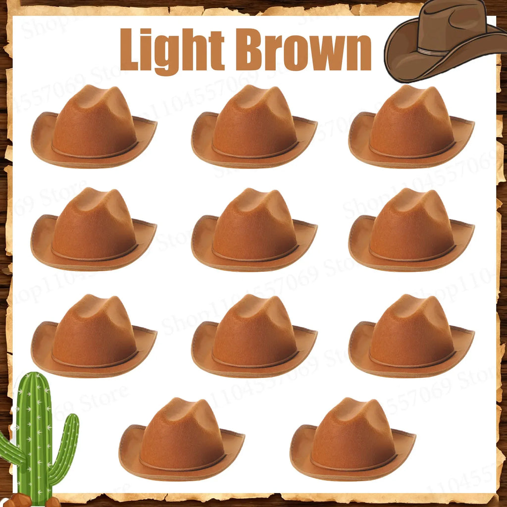 6-32Set Kids Western Cowboy Hats with Bandanas Cowboy Party Hats for Birthday Party Cosplay Costume Party Western Party Favors
