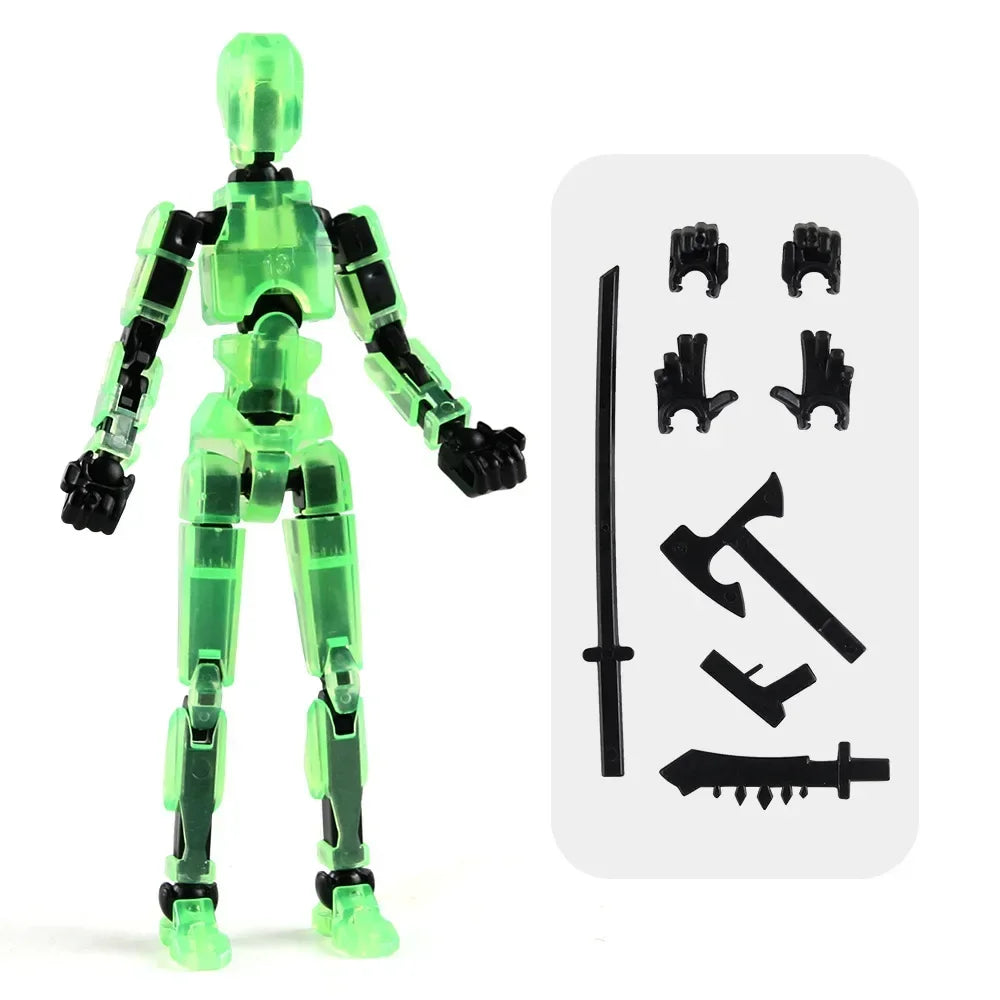 T13 Multi-Joint Robot Action Figure with Dog – 14cm Poseable Model