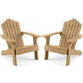 Set of 2 Kids Adirondack Chairs All-weather Outdoor Chairs for Children with Tilted High Backrest