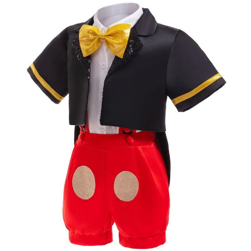 2025 Baby Clothes Cartoon  Mouse Play Cosplay  Girl Boy Backband Pants Set Stage Performance Christmas  Kid Halloween Costume