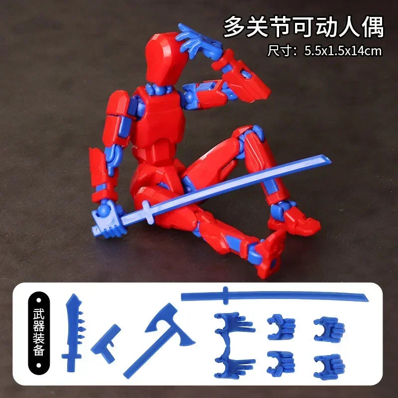 T13 Multi-Joint Robot Action Figure with Dog – 14cm Poseable Model