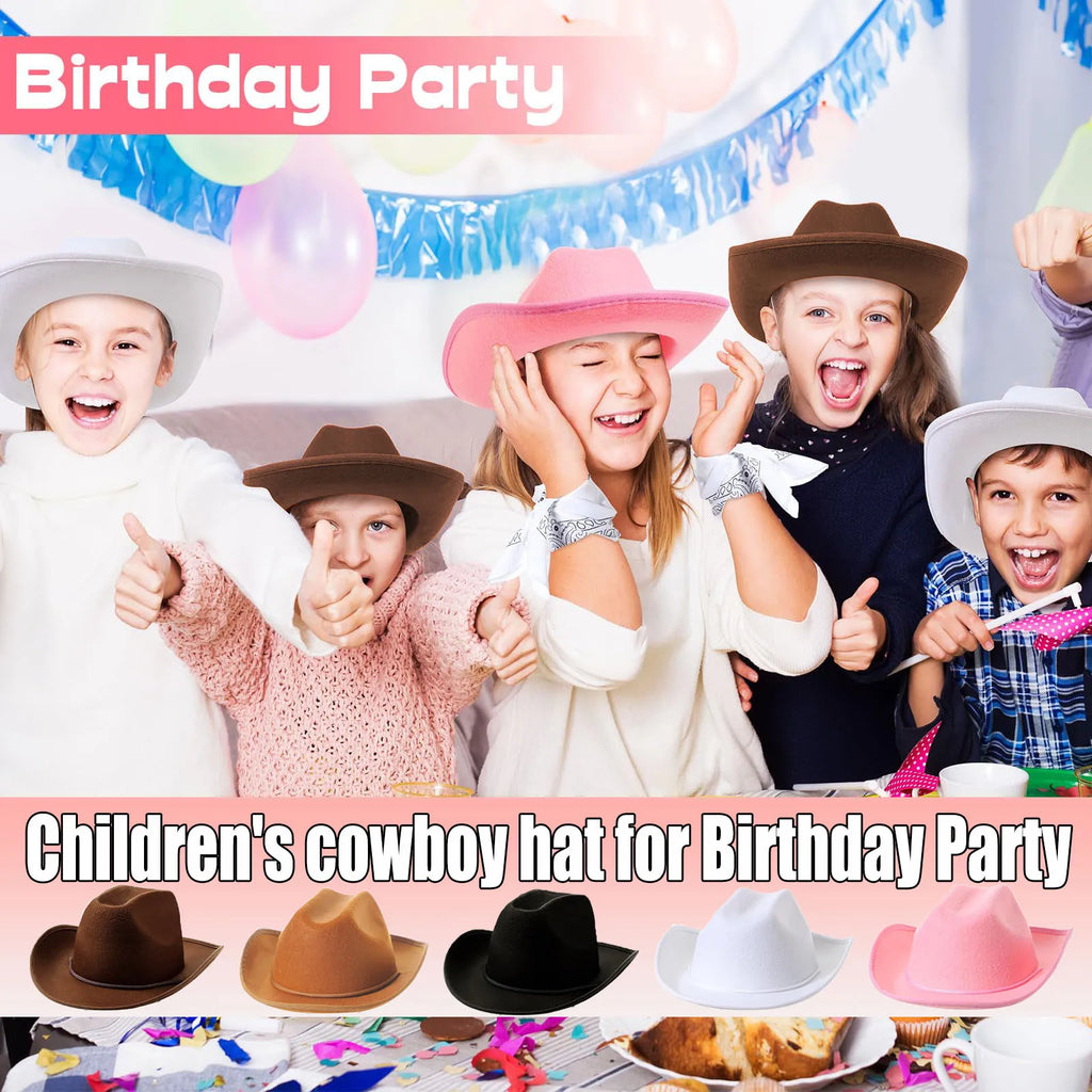 6-32Set Kids Western Cowboy Hats with Bandanas Cowboy Party Hats for Birthday Party Cosplay Costume Party Western Party Favors