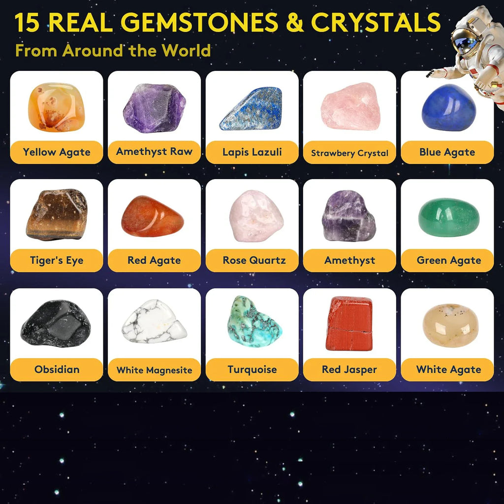 Children's Archaeology Digging Treasure Kit - Solar System Gem Ore Exploration, Science Education Toy for Kids
