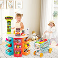 Supermarket Playset for Kids 76 PCS Pretend Play Grocery Store Set with Shopping Cart