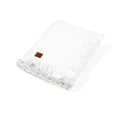 Ruffled Edge Knit Baby Blanket in White
