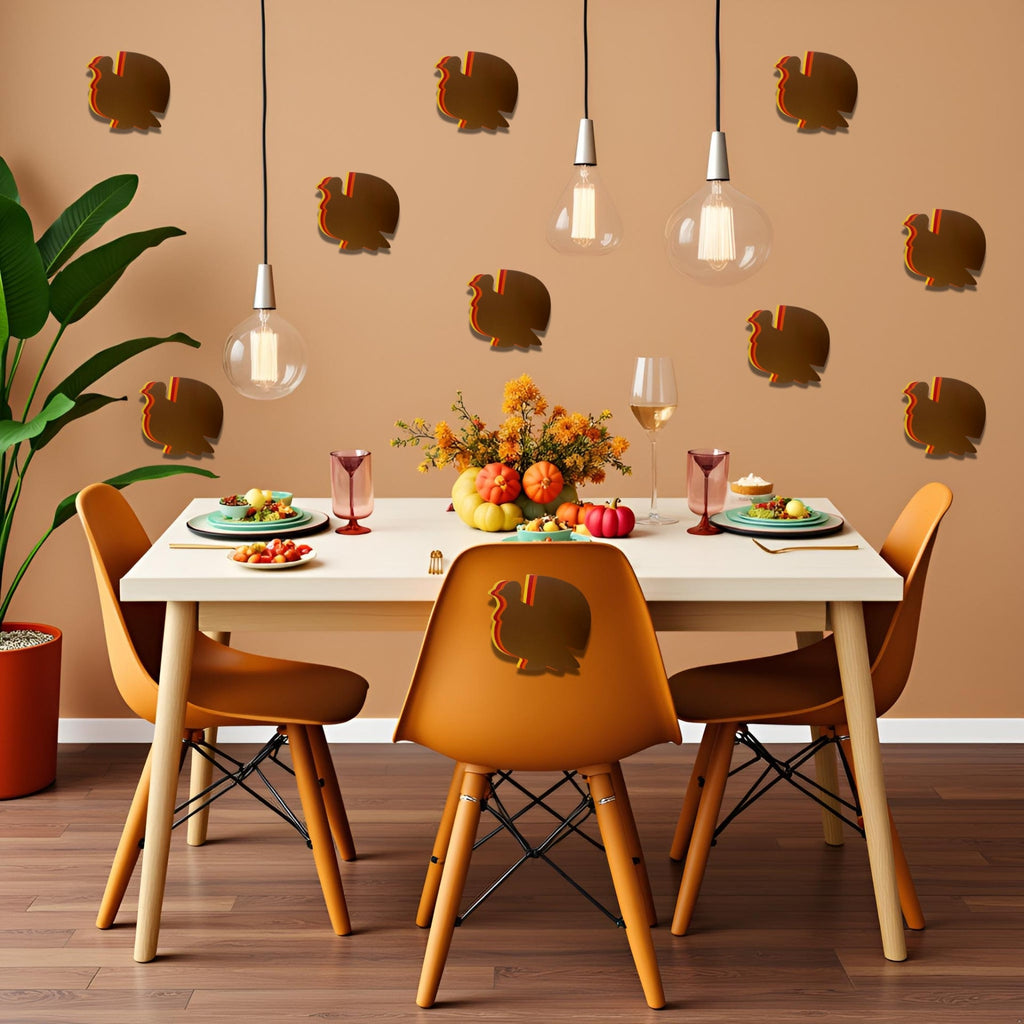 SHAPES ETC.  124 Pcs Thanksgiving Turkey Large Assorted Color Cut-Outs - 5.5in