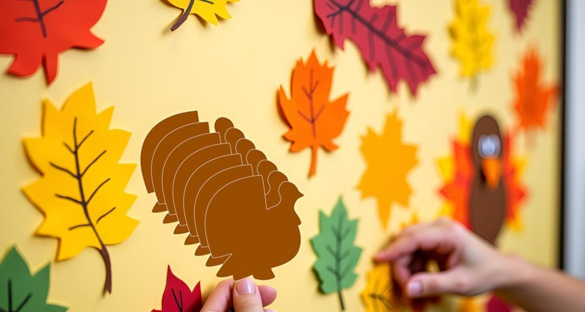SHAPES ETC.  124 Pcs Thanksgiving Turkey Large Assorted Color Cut-Outs - 5.5in