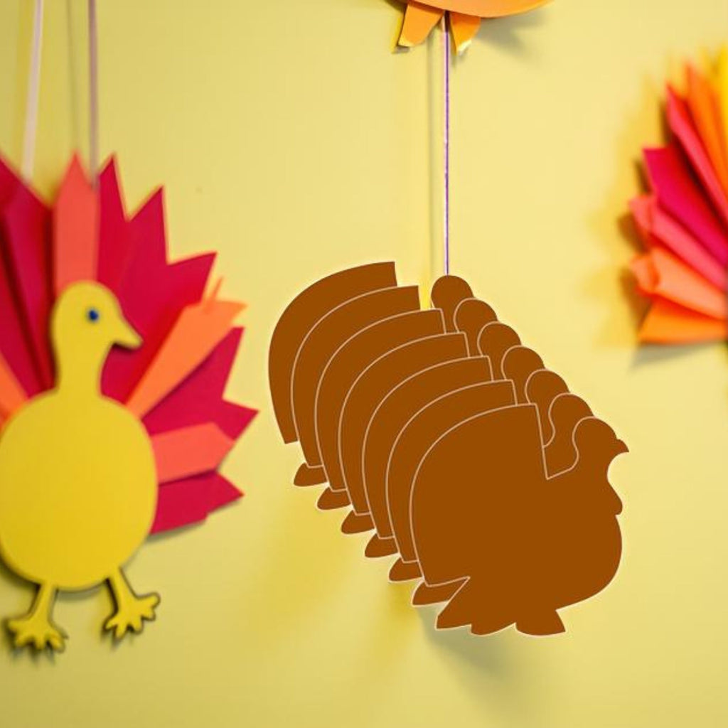 SHAPES ETC. Thanksgiving Turkey Small Assorted Color Cut-Outs - 3in