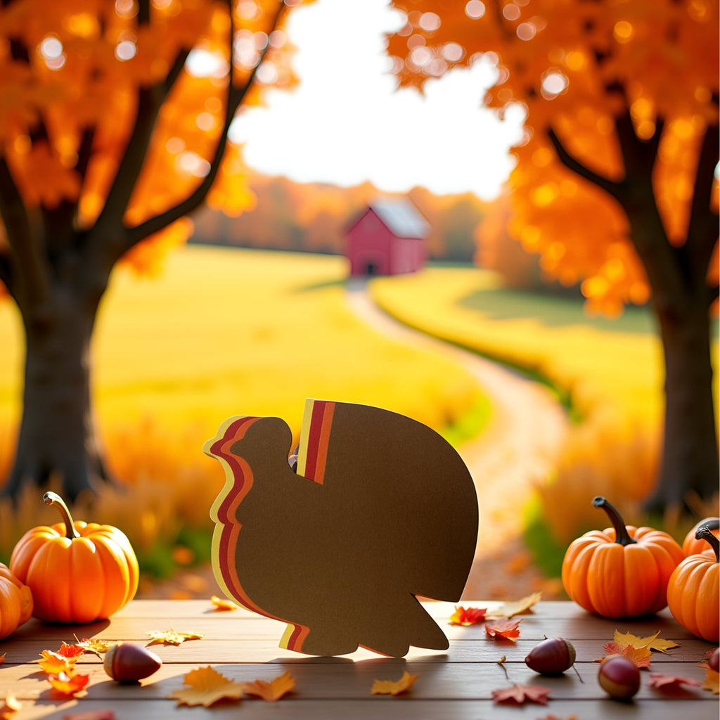 SHAPES ETC.  Thanksgiving Turkey Large Assorted Color Cut-Outs - 5.5in