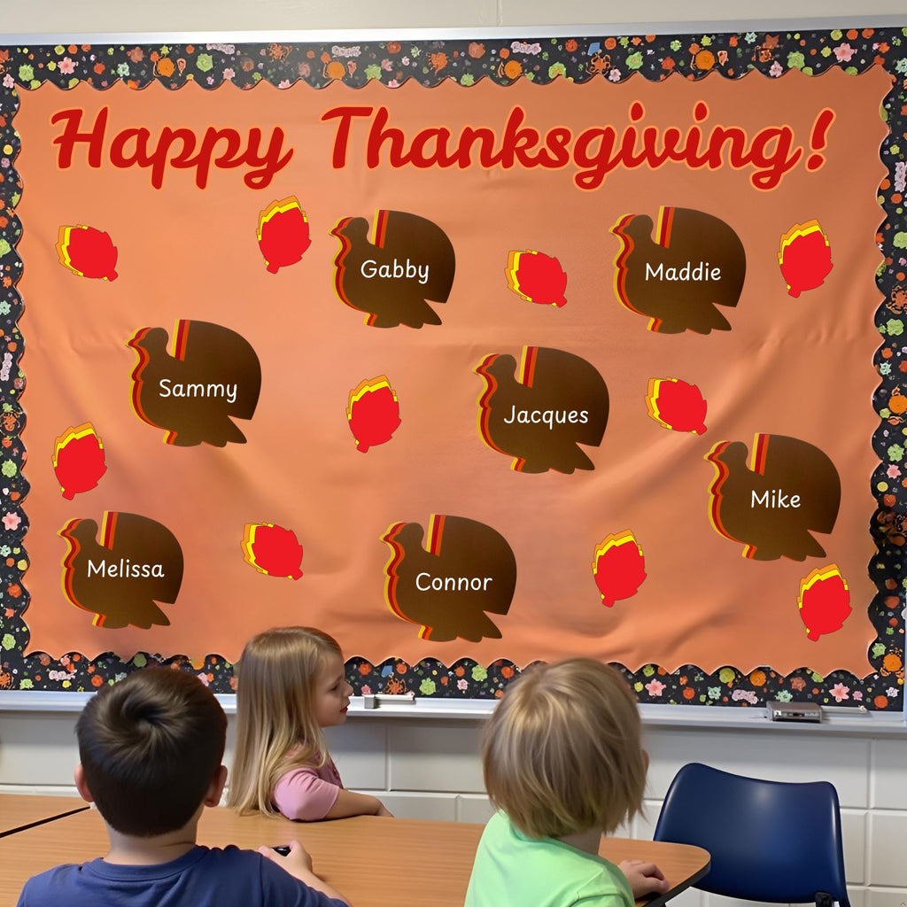 SHAPES ETC. Thanksgiving Turkey Small Assorted Color Cut-Outs - 3in