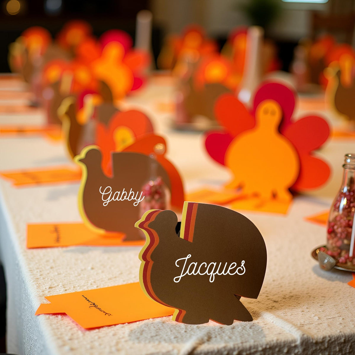 SHAPES ETC.  124 Pcs Thanksgiving Turkey Large Assorted Color Cut-Outs - 5.5in