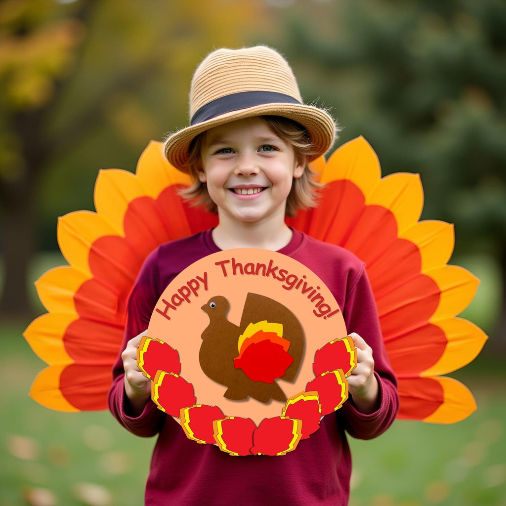 SHAPES ETC.  Thanksgiving Turkey Large Assorted Color Cut-Outs - 5.5in
