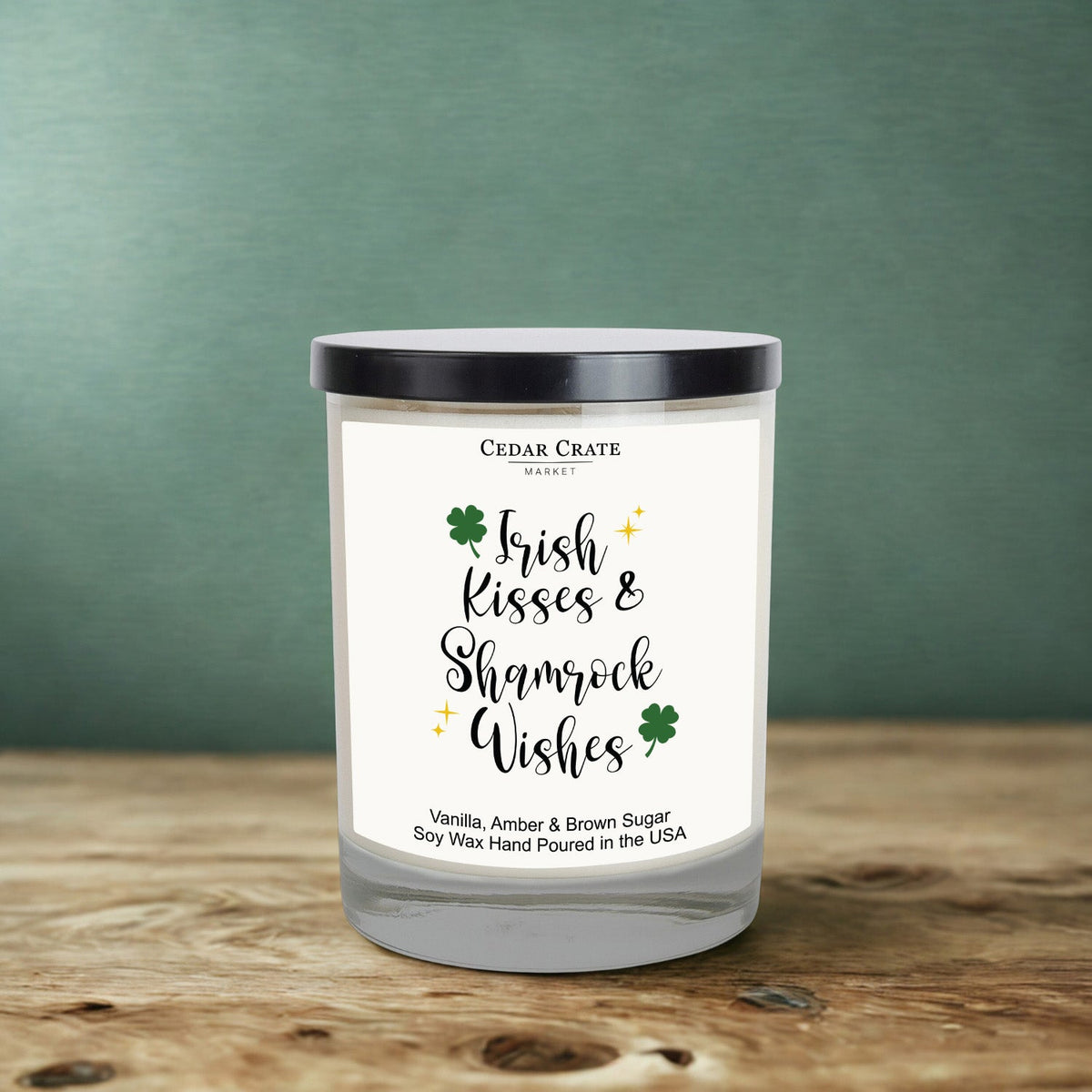 Irish Kisses & Shamrock Wishes St. Patricks Day Candle