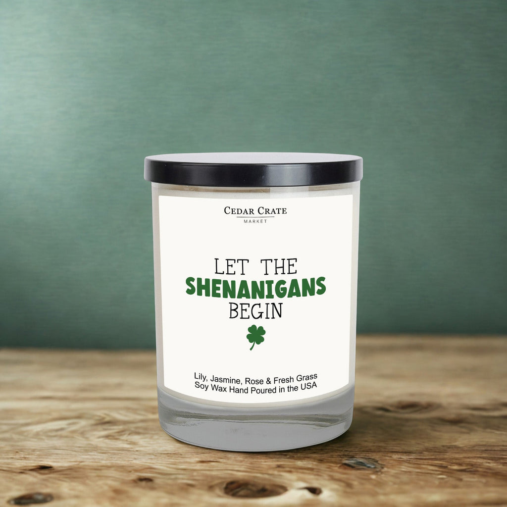 Let The Shenanigans Begin Irish St. Patrick's Day Candle