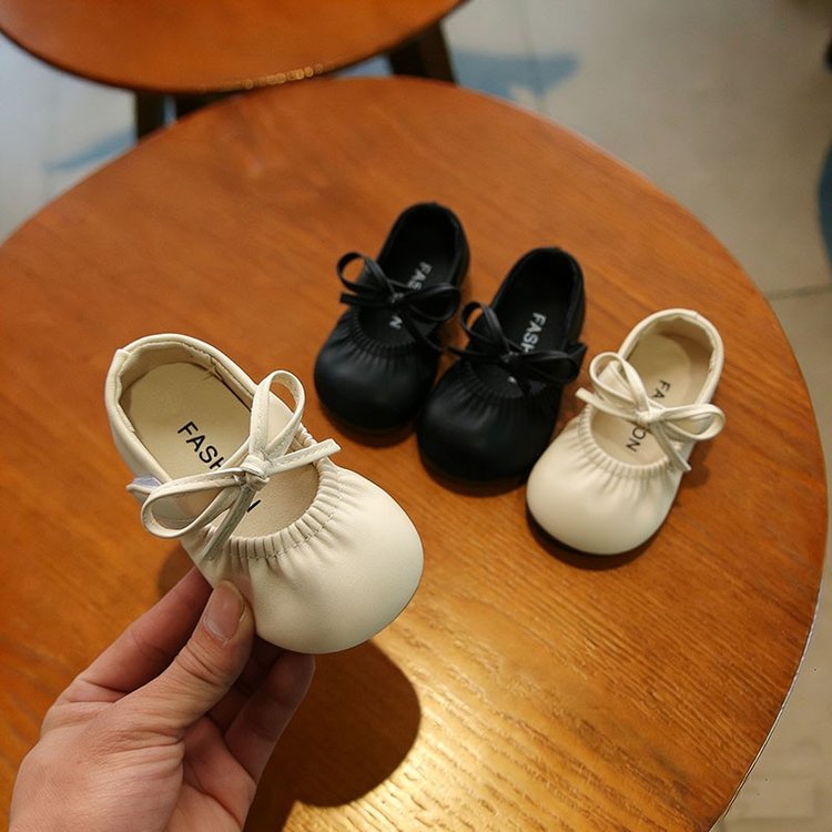 Girls' Single Shoes, Small Leather Shoes, Velcro, Children's Princess Shoes