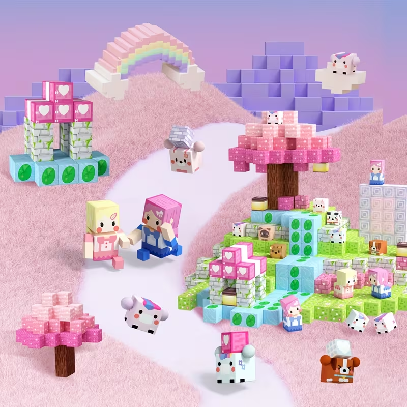 100pcs Magnetic Princess Building Blocks Module World STEM Set