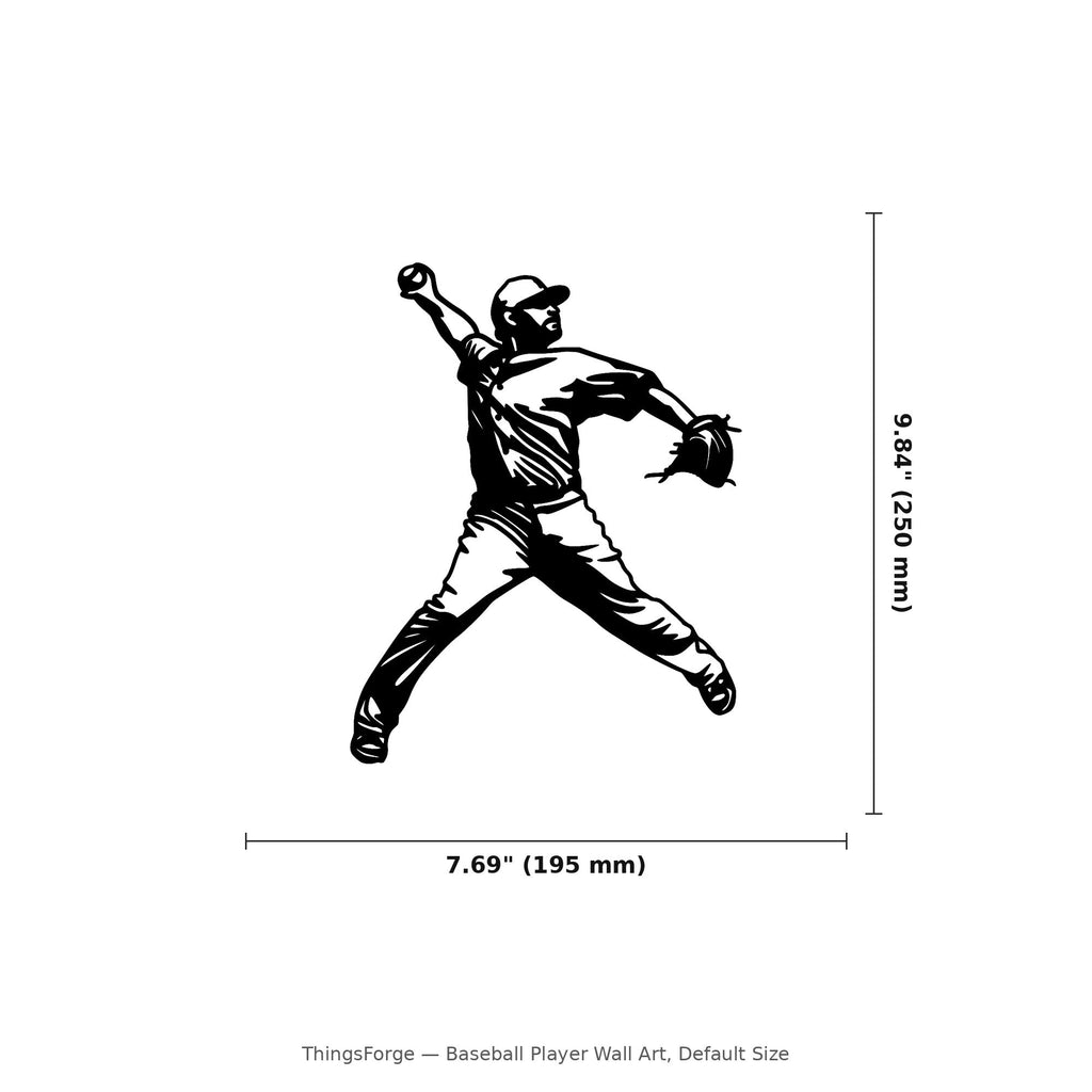 Baseball Player Wall Art — Pitcher Action Silhouette | 2 Sizes