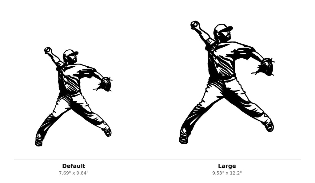 Baseball Player Wall Art — Pitcher Action Silhouette | 2 Sizes